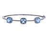 14k Gold Blue Topaz Diamond Bracelet 