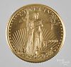 US .1 ozt. Liberty Eagle gold coin.