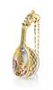 An 18 Karat Yellow Gold, Polychrome Enamel and Seed Pearl Mandolin Pendant Watch, 19.10 dwts.