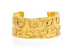 A 22 Karat Yellow Gold Textured Cuff Bracelet, Jean Mahie, 38.20 dwts.