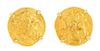 A Pair of 14 Karat Yellow Gold and Replica Greek Coin Cufflinks, 19.05 dwts.