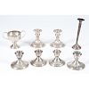 Weighted Sterling Candlesticks and Trophy Cup
