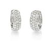 A Pair of 18 Karat White Gold and Diamond Hoop Earrings, 3.40 dwts.