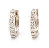 A Pair of 14 Karat White Gold and Diamond Hoop Earrings, 3.20 dwts.