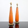 Pair of Large Lamps, Manner of Barovier & Toso