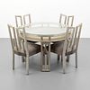 James Mont Dining Table & 4 Chairs