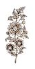 * A Silver Topped 18 Karat Yellow Gold and Diamond En Tremblant Flowering Branch Brooch, 19.00 dwts.