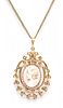 A Victorian Yellow Gold, Seed Pearl and Coral Cameo Pendant, 5.20 dwts.