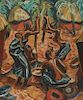 LEON UNDERWOOD, (British, 1890-1975), Atriean Village (The Daily Bread - Fou Fou), oil on canvas