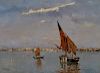 ANTONIO MARIA de REYNA MANESCAU, (Spanish, 1859-1937), Venetian Lagoon, oil on canvas