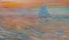 JOHN JOSEPH ENNEKING, (American, 1841-1916), Sunset Sails, oil on board