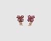 14K Gold, Ruby, and Diamond Earclips