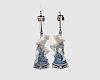 Pair of Ginori Porcelain Figures of Bound Prisoners, mounted as lamps