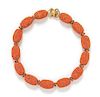 * A Gold Tone and Coral Bead Necklace, Alice Kuo