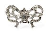 * An Antique Silver and Rose Cut Diamond Bow Brooch, 7.70 dwts.