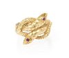 A 14 Karat Yellow Gold and Ruby Snake Ring, 6.70 dwts.