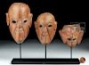 Trio of 20th C. Indonesian Wood Masks of Bontoc People