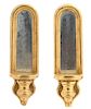 A Pair of Giltwood Mirrored Wall Brackets Height 18 inches.