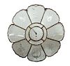 A Venetian Etched Glass Floral-Form Wall Clock Diameter 25 inches.