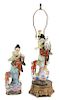 A Pair of Chinese Export Porcelain Figures Height 8 inches.