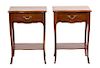 A Pair of French Provincial Style Fruitwood Side Tables Height 27 1/4 x 19 1/2 x 14 inches