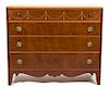 An Adam Style Inlaid Cherry Chest of Drawers Height 37 1/2 x width 44 1/2 x depth 19 3/4 inches.