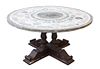A Contemporary Mosaic Style Stone Top Table Height 30 x diameter 59 inches.