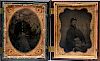 2 Civil War 1/4 plate tintypes, Union soldiers