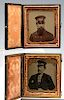 2 mid-19th century 1/6 plate tintypes, police officers