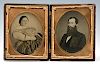 2 mid-19th century 1/2 plate ambrotypes, Mr. and Mrs. Battersby