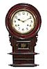Victorian school clock in scroll & faux painted rosewood case
