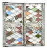 Two Victorian stained and beveled glass transoms