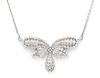 A White Gold and Diamond Bow Motif Necklace, 13.30 dwts.