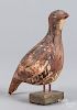 Carved and painted quail decoy