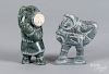 Two Inuit carved stone figures