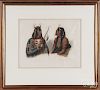 Color lithograph of Native Americans