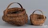 Two small split oak baskets