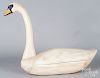 Carved and painted swan