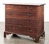 New England Chippendale birch chest of drawers