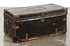 Leather and brass tack trunk