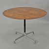 Eames walnut round top table. ht. 28in., dia. 41 1/2in.