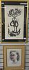 Two Chaim Gross (1904-1991) framed pieces to include Acrobats, lithograph, signed, dated 1963, and numbered 176/100 in pencil (18" x...