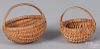 Two miniature splint melon baskets