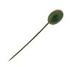 Antique 14K Gold Nephrite Jade Oval stick Pin