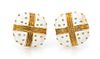 * A Pair of 18 Karat Yellow Gold and Enamel Earclips, 17.90 dwts.