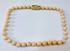 LARGE 14K GOLD ANGEL SKIN CORAL BEADS NECKLACE