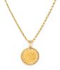 A 14 Karat Yellow Gold and Chinese Panda Gold Coin Pendant Necklace, 21.80 dwts.