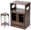 Antique Chinese Zitan Curio Cabinet and Stand