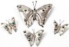 4 Silver Butterfly Pins