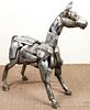 Whimsical Metal Horse Folk Art Sculpture, 20th C